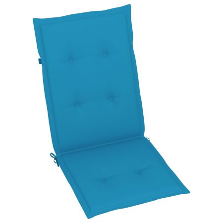 Set 8 bucati scaune gradina pliabile cu perne, albastru