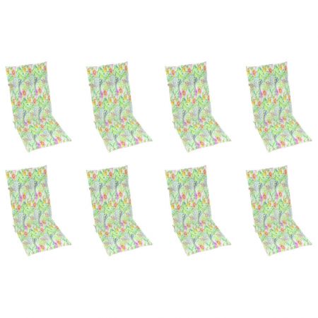 Set 8 bucati scaune gradina pliabile cu perne, multicolor
