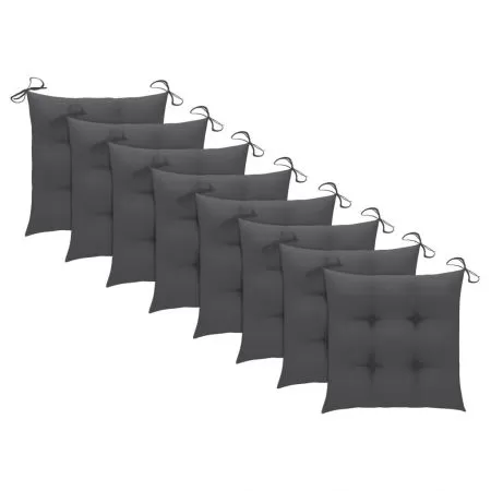 Set 8 bucati scaune pliabile de exterior cu perne, antracit