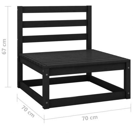 Canapea de gradina cu 2 locuri, negru, 70 x 70 x 67 cm