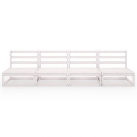 Canapea de gradina cu 4 locuri, alb, 70 x 70 x 67 cm