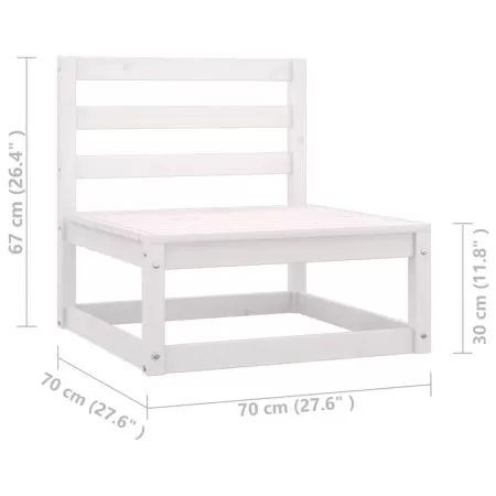 Canapea de gradina cu 4 locuri, alb, 70 x 70 x 67 cm