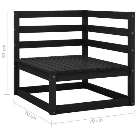 Canapea de gradina cu 3 locuri, negru, 70 x 40 x 67 cm