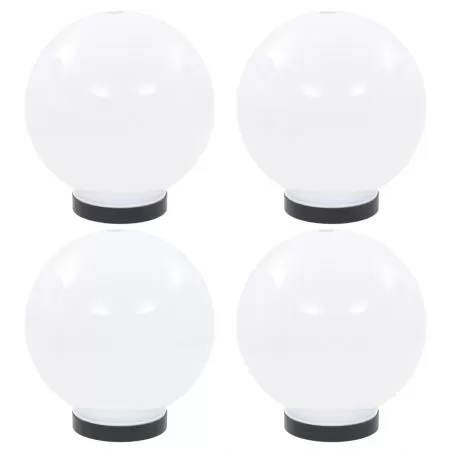 Set 4 bucati lampi glob cu led, alb, 20 cm