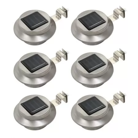  Lămpi solare de exterior cu LED, 6 buc., alb, 12 cm, rotund