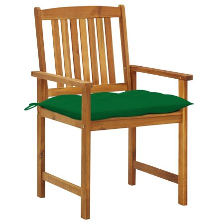 Set 8 bucati scaune gradina cu perne, verde