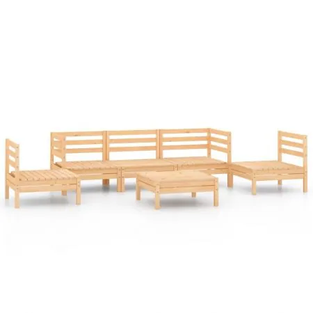 Set mobilier de grădină, 6 piese, lemn masiv de pin