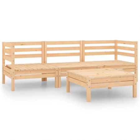 Set mobilier de grădină, 4 piese, lemn masiv de pin