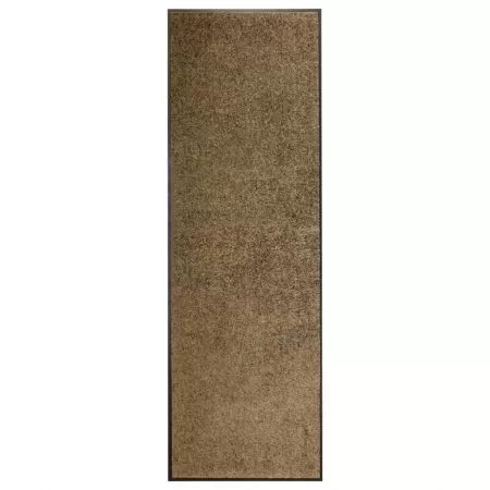  Covoraș de ușă lavabil, maro, 60 x 180 cm