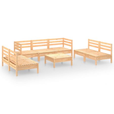 Set mobilier de grădină, 8 piese, lemn masiv de pin