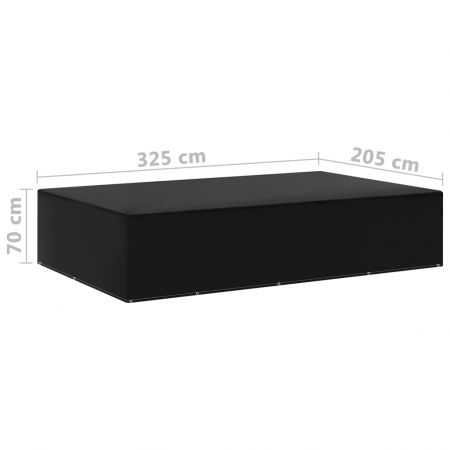 Huse mobilier gradina, negru, 325 x 205 x 70 cm
