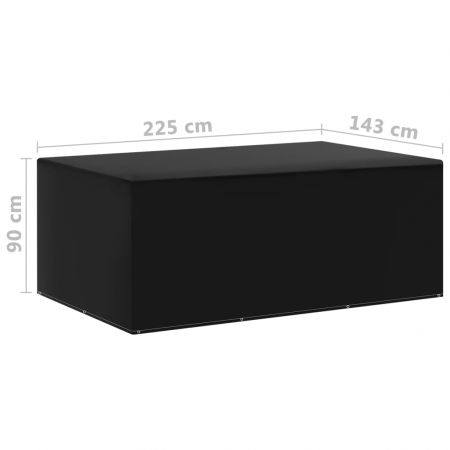 Set 2 bucati huse mobilier gradina, negru, 225 x 143 x 90 cm