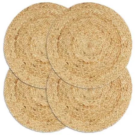  Naproane, 4 buc., natural, 38 cm, iută, rotund