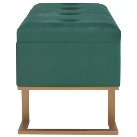 Bancheta cu un compartiment de depozitare verde 105 cm catifea, verde, 105 x 40 x 44 cm