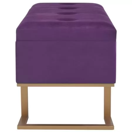 Bancheta cu un compartiment de depozitare violet 105cm catifea, violet, 105 x 40 x 44 cm