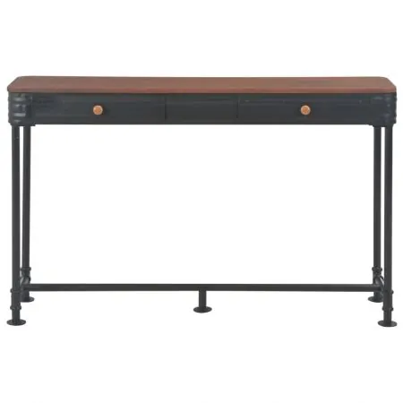 Masă consolă cu 2 sertare, 120 x 30 x 75 cm, lemn masiv de brad