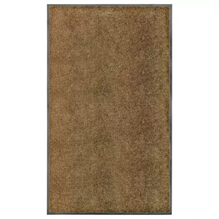  Covoraș de ușă lavabil, maro, 90x150 cm