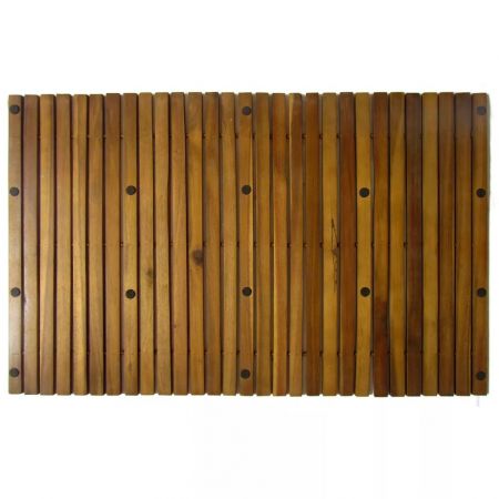 Set 3 bucati covor pentru baie din lemn de salcam 80 x 50 cm, maro, 80 x 50 cm