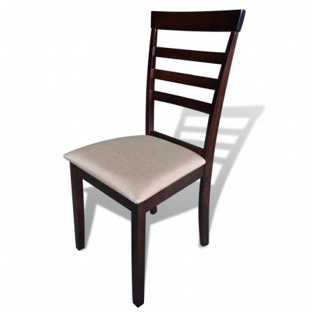 Set masa extensibila de bucatarie cu 6 scaune, maro, 150 x 75 x 75 cm