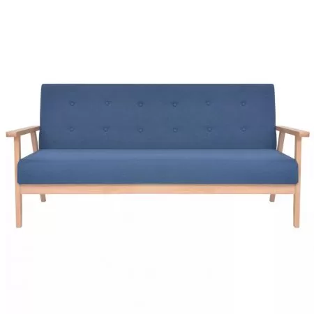 Set cu canapele, 3 piese, albastru, 64.5 x 67 x 73.5 cm