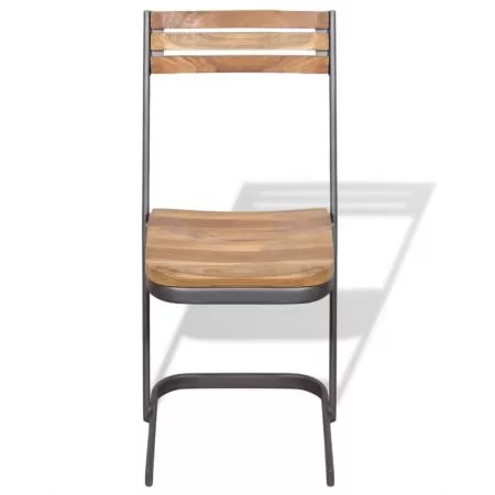 Set 4 bucati scaune de bucatarie din lemn masiv de tec, maro