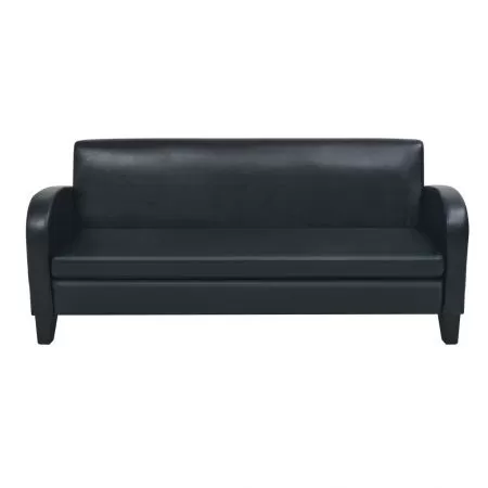 Set canapea 2 buc. Piele artificiala Negru, negru, 139 x 70 x 76 cm