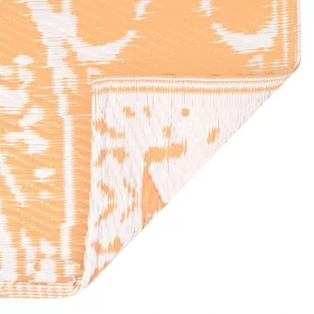 Covor de exterior, portocaliu si alb, 190 x 290 cm