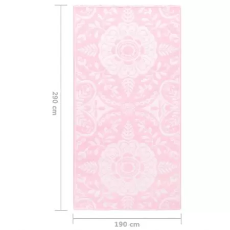 Covor de exterior, roz, 190 x 290 cm