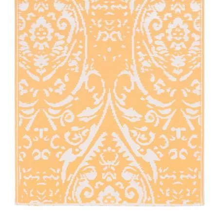 Covor de exterior, portocaliu si alb, 80 x 150 cm
