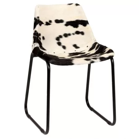 Set 4 bucati scaune de bucatarie, alb si negru, 56 x 54 x 80 cm