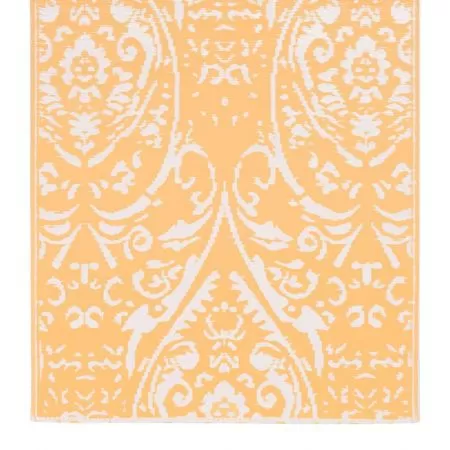 Covor de exterior, portocaliu si alb, 190 x 290 cm