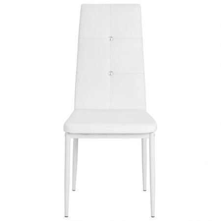 Set 6 bucati scaune de bucatarie, alb, 43 x 43.5 x 96 cm