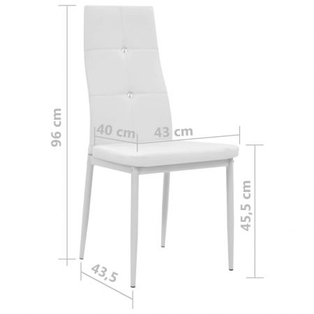 Set 6 bucati scaune de bucatarie, alb, 43 x 43.5 x 96 cm