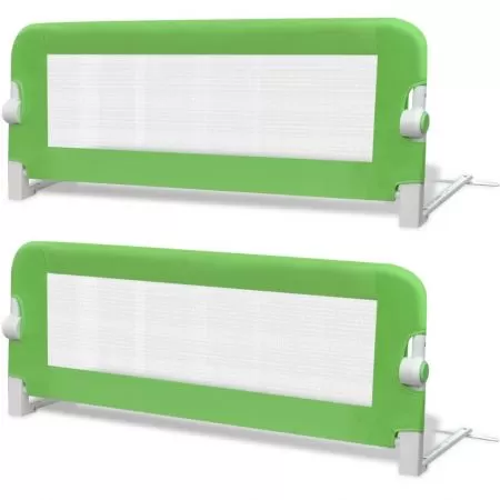 Set 2 bucati balustrada de pat protectie copii, verde, 102 x 42 cm