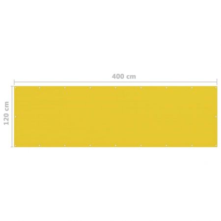 Paravan de balcon, galben, 120 x 400 cm
