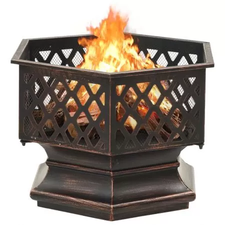 Vatră de foc rustică, cu vătrai 62x54x56 cm oțel, XXL