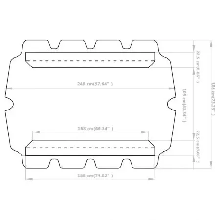 Copertina de rezerva leagan gradina caramiziu 188/168x110/145cm, terracota, 248 x 186 cm