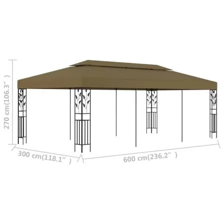 Pavilion, gri taupe, 6 x 3 x