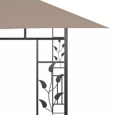 Pavilion cu plasa anti-tantari, gri taupe, 4 x 3 x 2.73 m
