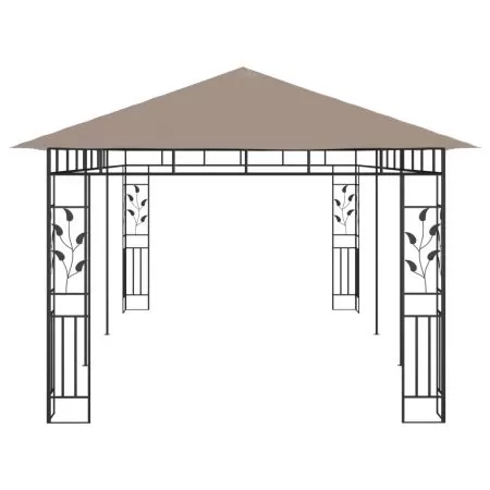 Pavilion cu plasa anti-tantari, gri taupe, 6 x 3 x 2.73 m