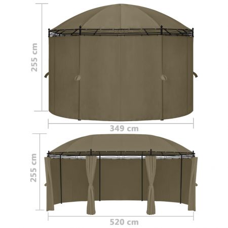 Pavilion cu perdele, gri taupe, 530 x 350 x