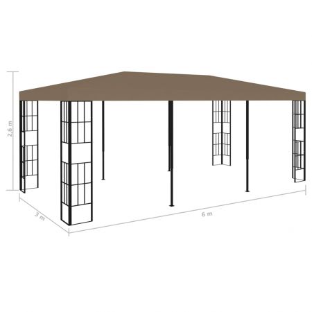 Pavilion, gri taupe, 6 x 3 m