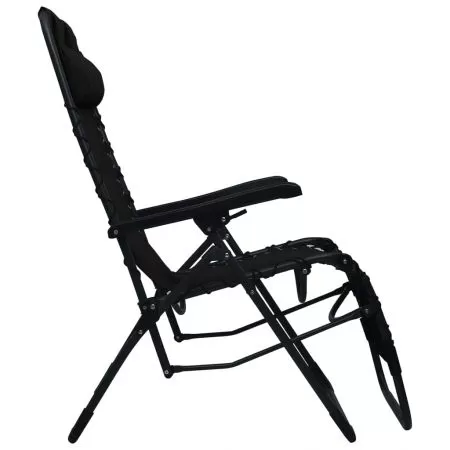 Set 2 bucati scaune sezlong pliabile, negru