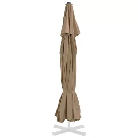 Panza de schimb umbrela de soare de exterior gri taupe 500 cm, gri taupe, Φ 500 cm