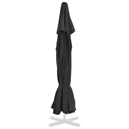 Panza de schimb umbrela de soare de exterior negru 500 cm, negru, Φ 500 cm