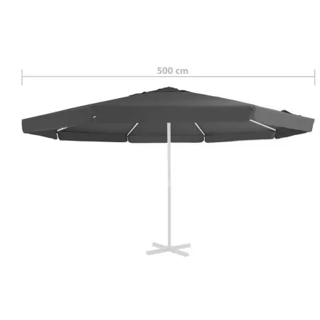 Panza de schimb umbrela de soare de exterior, antracit, Φ 500 cm