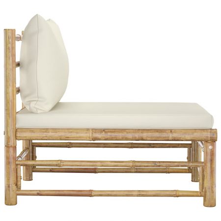 Canapea de mijloc pentru gradina cu perne, alb