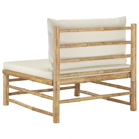 Canapea de mijloc pentru gradina cu perne, alb