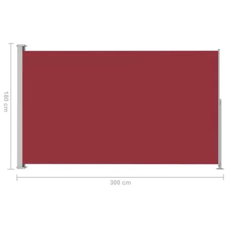 Copertina laterala retractabila de terasa, rosu, 180 x 300 cm