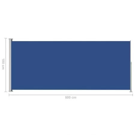 Copertina laterala retractabila de terasa, albastru, 180 x 500 cm